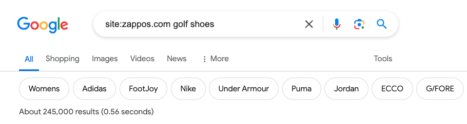 zappos site search golf shoes