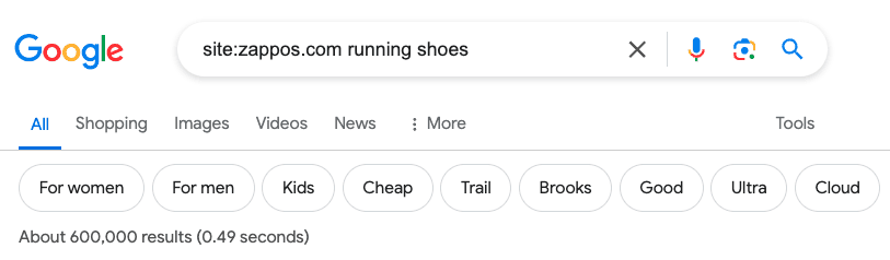 zappos site search running shoes