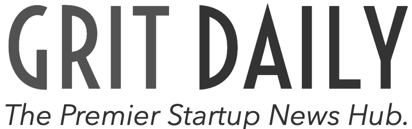 The image shows the logo of "Grit Daily" with the tagline "The Premier Startup News Hub" written beneath it. The text is in a clean, sans-serif font and both elements are centered against a white background.