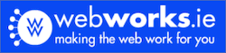 Logo for webworks.ie. A circular icon with three "W"s on the left. To the right, the text "webworks.ie" appears in bold, with the tagline "making the web work for you" below, all on a blue background. Logo for webworks.ie. A circular icon with three "W"s on the left. To the right, the text "webworks.ie" appears in bold, with the tagline "making the web work for you" below, all on a blue background.